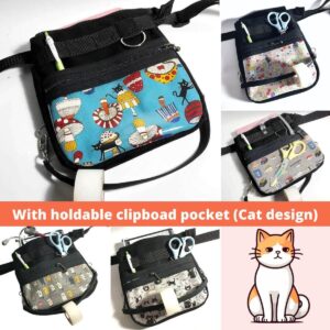 nurse bag clipboad pocket cat design